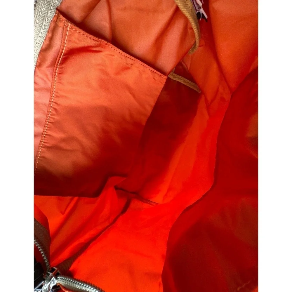 Dooney Bourke Wayfarer Light Weight Tote Bag Nylon Leather Trim Shoulder Orange